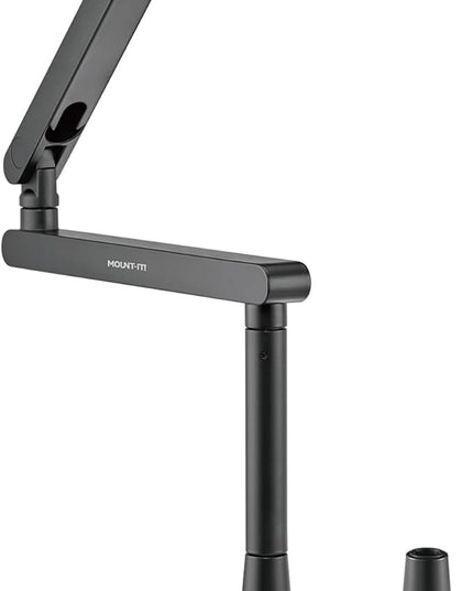 Mount-It! Mic Arm, Microphone Boom Arm, Adjustable Full Motion Mic Desk Mount, for Streaming, Gaming, Podcast, Recording, 3/8" and 5/8" Compatible, Low Profile Design, Height up to 27.8", Black