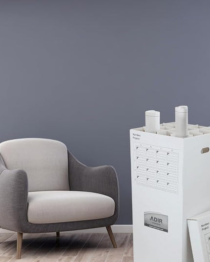 Adir Cardboard Roll File Storage Organizer - Vertical File Sorter - Blueprint, Poster, Plans, Gift Wrap, And Map Holder Station-16 Slots (for Rolls up to 37 Inches Long)
