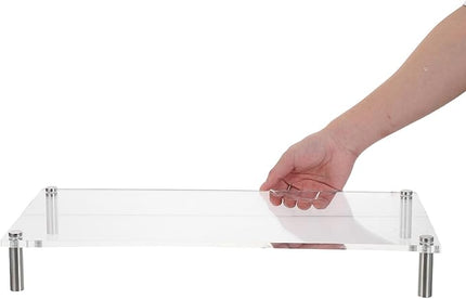 ibasenice Transparent Monitor Stand Riser: Clear Acrylic Computer Riser for Desk Home Office - Space Saving Desk Shelf Stable Platform Tabletop Organizer 50*24cm