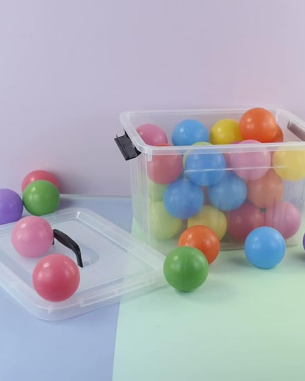 10 L Plastic Clear Storage Box, Plastic Latching Box with Lid, 6-PACK