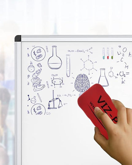 VIZ-PRO Magnetic Dry Erase Board, 48 X 24 Inches, 3 Pack, Silver Aluminium Frame