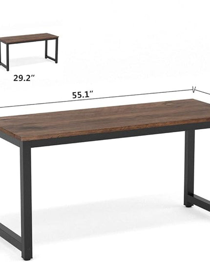 Tribesigns Computer Desk, 55 inch Large Office Desk Computer Table Study Writing Desk Workstation for Home Office, Rustic Brown