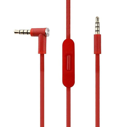 EARLA TEC Replacement Audio Cable Cord Wire with in line Microphone and Control for Beats by Dr Dre Headphones Solo Studio Pro Detox Wireless Mixr Executive Pill (red)