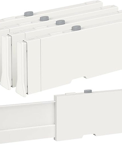 Vtopmart 4 Pack Drawer Dividers for Clothes, 4" High 11.3"-17" Adjustable Expandable Dresser Drawer Organizer, Plastic Drawers Separators for Dresser, Baby Clothes, Underwear, Kitchen & Office Storage