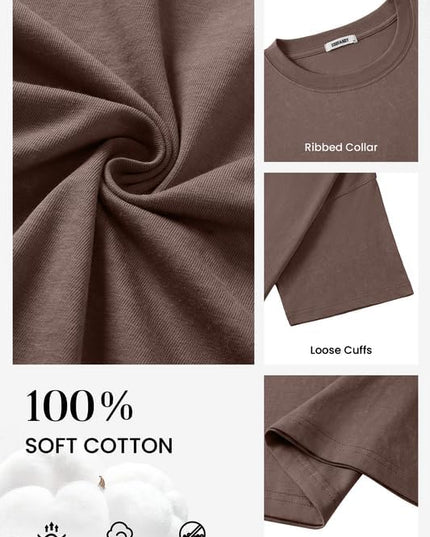 COOFANDY Men's Cotton T-Shirts Oversized Shirt Short Sleeves Streetwear Loose Fit Summer Tee Tops Washed Basic Unisex Shirts