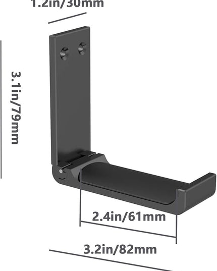 Yocice Headphone Stand Hanger,Headset Holder Mount,Aluminum Hook with Strong Adhesive Tape for Headphones (H03-Black-1PCS)