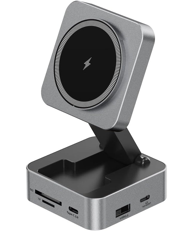 10-in-1 Portable USB-C Hub with Wireless Charger, 4K HDMI, Made with Aluminum Alloy Casing for Durability, Compatible with Mac, Windows, Compact and Lightweight USB C Docking Station for Travel