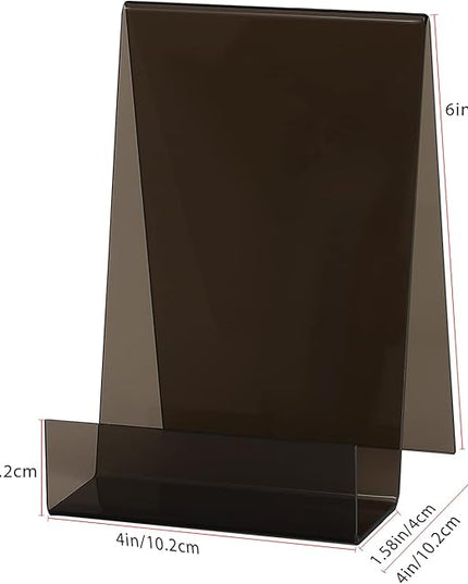 ZOEY Acrylic Book Stand with Ledge Clear Black Display Easels Plate - 5 Pack Large Book Holder Easel Stand for Display, Music Sheets, Artworks, CD, Tablet Holder