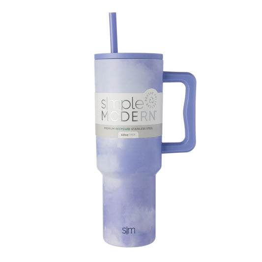 Simple Modern Tumbler with Handle and Straw | 40oz | Tie Dye