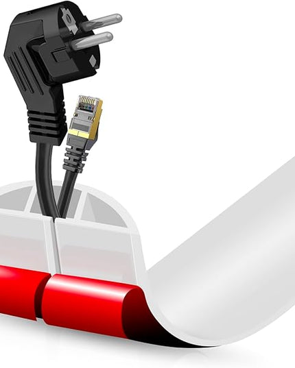 Floor Cord Cover Self Adhesive Cord Hider,3.3FT Cable Management, Extension Strip Protector for Wires, Prevent Cable Trips for Offices, Gyms, Exhibitions Cavity:0.51"(W) x 0.3"(H) White