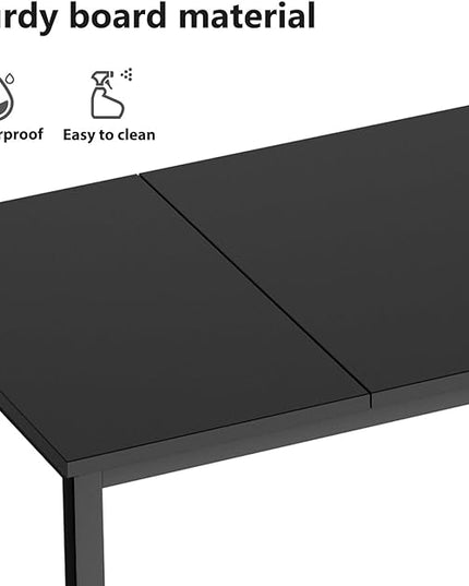 DlandHome 71 inches X-Large Computer Desk, Composite Wood Board, Decent and Steady Home Office Desk/Workstation/Table,Black,23.6Wide