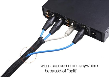 Alex Tech 25ft - 1.25 inch Cord Protector Wire Loom Tubing Cable Sleeve Split Sleeving for USB Cable Power Cord Audio Video Cable – Protect Cat from Chewing Cords - Black
