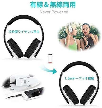 Over Ear Wireless Bluetooth Headphones with Mic - August EP650 - Custom App for Easy EQ Sound Control, aptX Low Latency, NFC, Rich Bass Clear Sound, 30 days Stand By High-Performance Comfort [White]