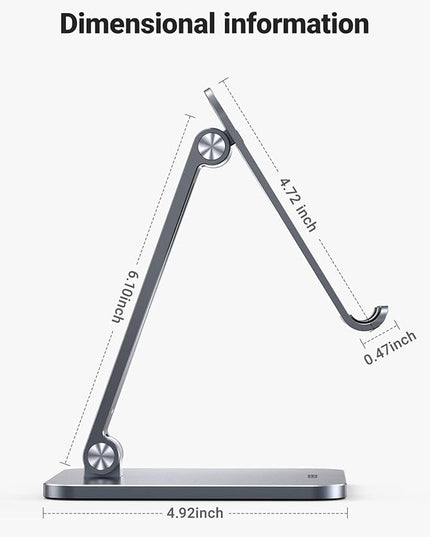 UGREEN Tablet Stand Compatible for iPad Desk Stand Holder Adjustable Aluminum Thicker Base Compatible with iPad Pro Air Mini 13 12.9 11 Inch Home Office Desk Accessories Grey