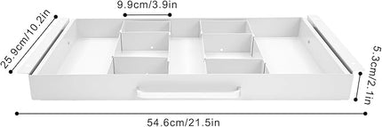 21.5" Under Desk Storage Drawer, White Sliding Pull-Out Drawer for Sit Stand Workstation