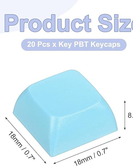 PATIKIL PBT Keycap Set, 20Pcs Colorful Mechanical Numeric Keypads Portable Blank Keycaps for Daily Office Work Gaming Entertainment Creative Design, Cyan