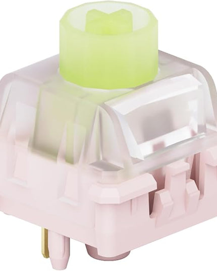 WS BigLucky Keyboard Switches Linear: 5 Pins 45gf Mechanical Keyboard Linear Switches with LED Diffuser Factory Pre Lubed Key Switch for Mechanical Gaming Key Board 35Pcs (Light Pink)