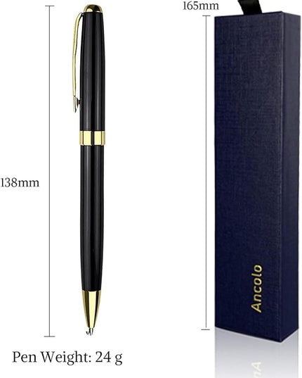 Ancolo Personalized Business Pens - Black Ink with 10 Extras Refills 5 Gift Boxed - Custom with Your Name or Message, Perfect for Students/Teacher/Manager/Lawyer/Professor 5PCS/Pack