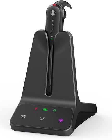 Yealink DECT Wireless Headset WH63 E2 UC,Single Ear (Mono) Convertible Office Headset with Noise Canceling Mic, 607Ft Range,3 Wearing Styles,Connects to Desk Phone and Computer
