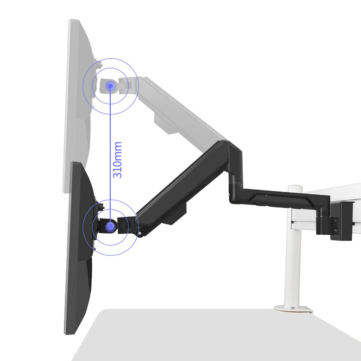 Monitor Arm Monitor Arm 10"-32" Monitor Wall Bracket Adjustable Gas Spring Monitor Mount Stand 10"-16" Wall-Mounted Laptop Stand, Hold Up to 19.8lbs, Black Monitors Bracket (Size : A) ()