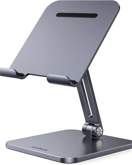 UGREEN Tablet Stand Compatible for iPad Desk Stand Holder Adjustable Aluminum Thicker Base Compatible with iPad Pro Air Mini 13 12.9 11 Inch Home Office Desk Accessories Grey