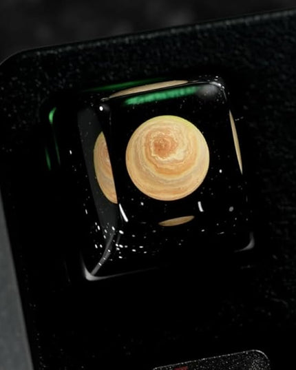 Saturn Planet Artisan Keycap Custom Solar System Planets Keycaps R1 SA Profile 1U ESC Handmade Resin Gaming Galaxy Key Cap Cherry MX Switch Compatible Mechanical Keyboard Space Lover Gift