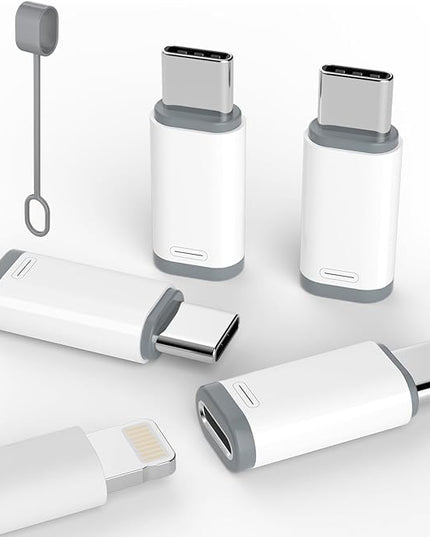 4 Pack Lightning to USB C Adapter for iPhone 15/16/17 Pro/17 Pro Max,for iPhone 17/16 Charger,17/16 Accessories,Fast Charging & Data Transfer,USB C Charger Connector Cable,Not for Audio/OTG