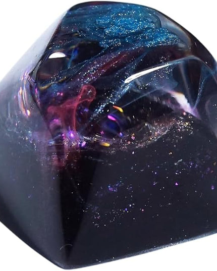 Purple Nebula Pentagon Galaxy Artisan Keycap R1 SA Profile Custom Keycaps 1U ESC Handmade Gaming Resin Key Cap Cherry MX Switch Compatible Mechanical Keyboard Space Lover Gift