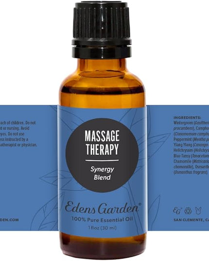 Edens Garden Massage Therapy Essential Oil Blend- 100% Pure Premium Grade, Undiluted, Natural, Therapeutic, Aromatherapy, The Best for Skin, Humidifiers, Face 30 ml (1 fl oz)