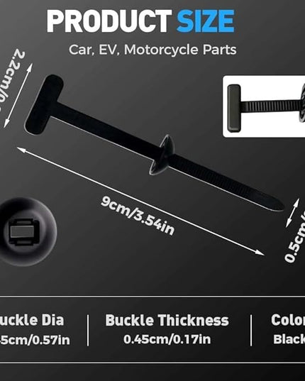 50PCS Nylon Universal Cable Tie Buckle, Heavy Duty Self-Locking Nylon Zip Holder for Daily Repair, Multifunctional UV-Resistant Fasteners for Car Fender Trunk Repair, Wire Bundling, Garage Use (50)