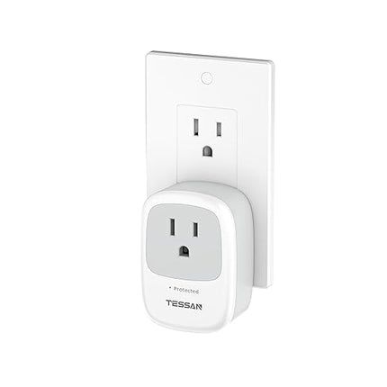 Surge Protector 1050 Joules, TESSAN Single Plug Surge Protector with Protected Light Indicator, 1875W Max Portable Wall Outlet for Appliances, TV, Computer, Refrigerator, Treadmill, Massage Chair
