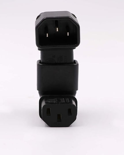 IEC C14 to C13 Power Adapter PDU Plug/Socket Down 90 Degree for LCD Wall Mount TV 2 Pack