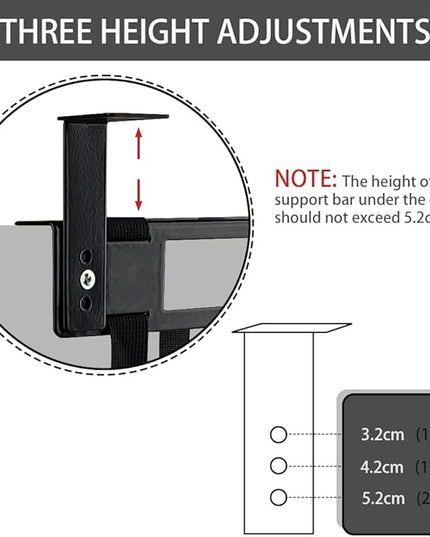 Under Desk PC Mount with Anti Scratch Sponge, Adjustable CPU Holder Bracket for Computer Tower (Black, Fixed)