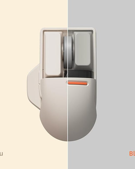 LOFREE Touch PBT Wireless Mouse with USB Receiver, Bluetooth, Wired Connection, Rechargeable, 4000 DPI with OLED Screen Compatible with Glass Surface for Mac Windows PC Notebook/Tofu White 2025