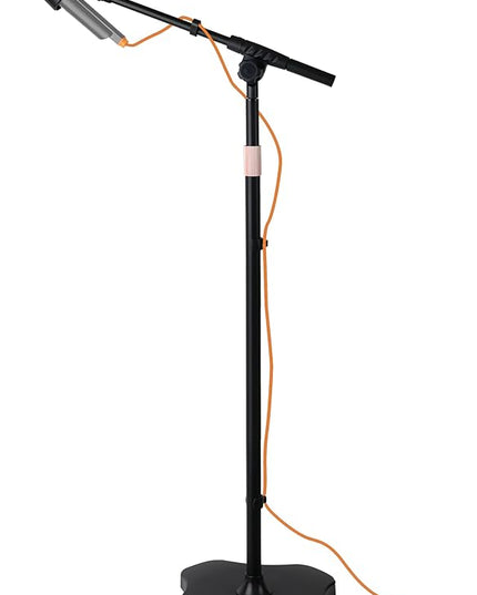 Mic Stand Floor with Boom Arm Microphone Stand with Heavy Weighted Base, Adjustable Height 25" to 69", Music Stand with Mic Holder, Cable Clips for Performance, Podcast, Recording Studio, Karaoke