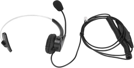 SparkFeng RJ9 Telephone Headset, Professional Call Center Headset with Noise Reduction Microphone, Wired Office Headset for Customer Service, Lightweight Comfortable Earphones with Adjustabl