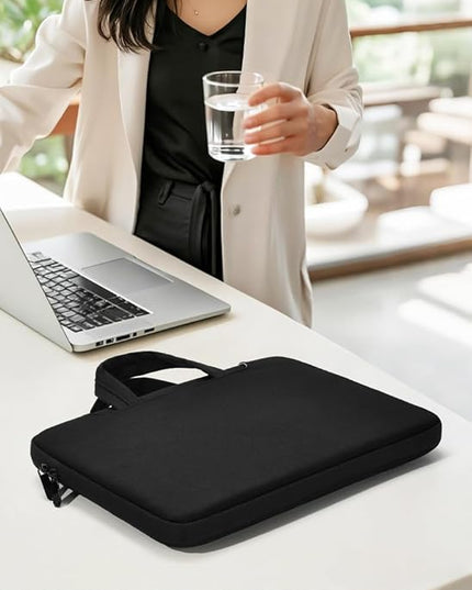 Slim Business Laptop Sleeve, Lightweight Protective Case with Handle & Pockets for 14/15.6" Laptops