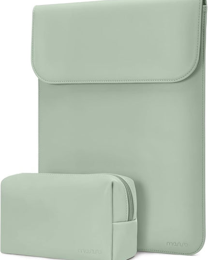MOSISO Laptop Case 13 inch, 13 inch Laptop Sleeve Compatible with MacBook Air M4 M3 M2 M1 2025-2018 / Pro M2 M1 2025-2016, Faux Suede Leather Case with Small Bag, Mint Green