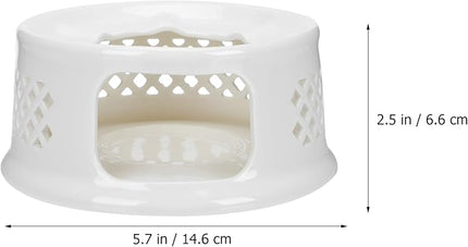 WATIIFUFU Ceramic Teapot Warmer with Hollow Design Non-Slip Base Retro Tea Heater for Brewing and Warming Tea Suitable for Home Office Coffee Shop Use