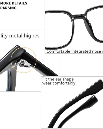 Siming Blue Light Blocking Glasses for Women and Men, Better Sleep, Black Frame，Simple and elegant