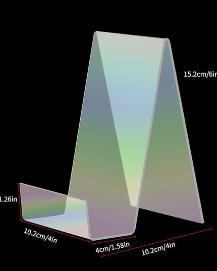 ZOEY Acrylic Book Stand with Ledge - Colorful Display Easels Plate - 5 Pack Large Holder for Books, Music Sheets, Artworks, CD, Tablet