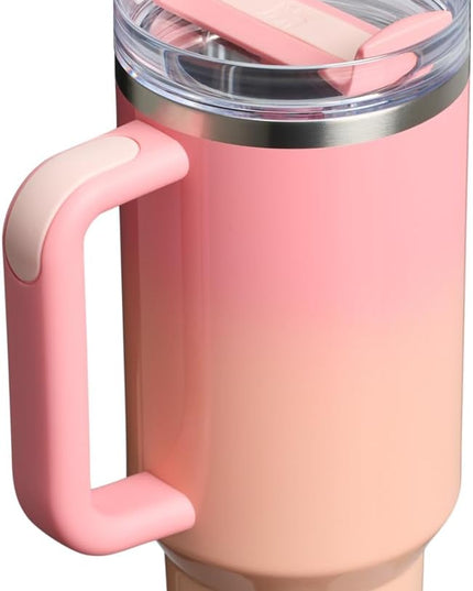 STANLEY Quencher H2.0 Tumbler with Handle and Straw 40 oz | Flowstate 3-Position Lid | Cup Holder Compatible for Travel | Insulated Stainless Steel Cup | BPA-Free | Pink Mesa Sunset