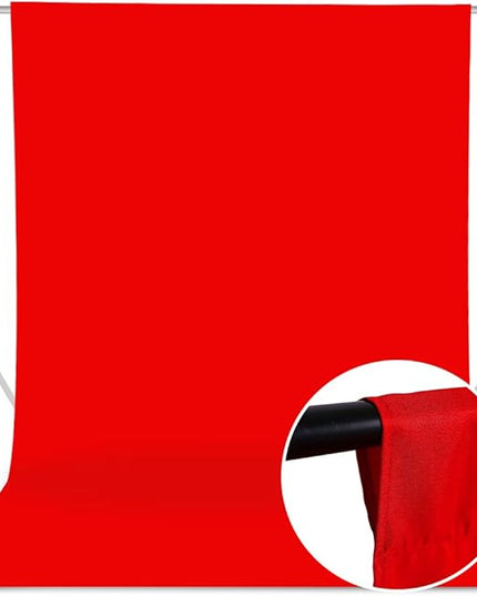 GFCC 6FTX9FT Red Backdrop Background - for Photography Photo Booth Backdrop for Photoshoot Background Screen Video Recording Parties Curtain