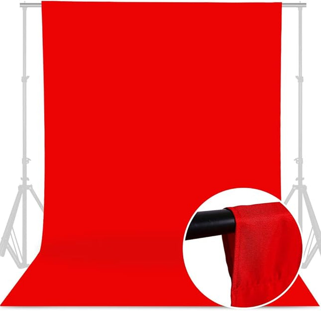 GFCC 6FTX9FT Red Backdrop Background - for Photography Photo Booth Backdrop for Photoshoot Background Screen Video Recording Parties Curtain