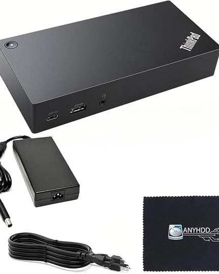 40A90090US Dock Dual Monitor Bundle with 90W AC Adapter + Microfiber Cloth (Renewed)