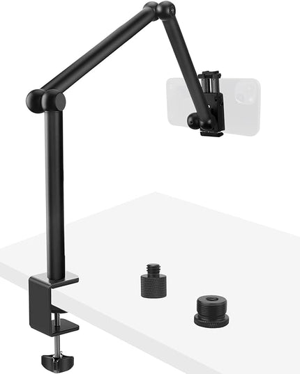 HEMMOTOP Magic Arm Desk Mount/Clamp, 28" Adjustable Camera Arm for iPad, Overhead iPhone Mount, for Yeti Snowball Microphone, Light, Webcam, Action Camera AS05