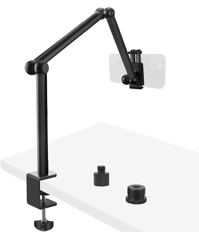 HEMMOTOP Magic Arm Desk Mount/Clamp, 28" Adjustable Camera Arm for iPad, Overhead iPhone Mount, for Yeti Snowball Microphone, Light, Webcam, Action Camera AS05