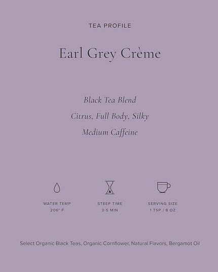 Art of Tea | Organic Earl Grey Creme Tea 2.5oz | Artisan Loose Leaf Tea Tin