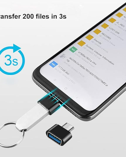 USB C to USB Adapter 4 Pack, USB Female to Type C Male OTG Adaptor, USB C Adapter Compatible with MacBook Pro, Samsung Galaxy, Type-C Phones, Laptops, Tablets and More (Black)