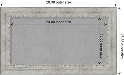 Amanti Art White Framed Magnetic Board 16x28 Small Vision Board for use with Magnets, 100% Metal Sheet to Display Items as Office Decor or for Home Organization in mudroom, Kitchen or Kids Room